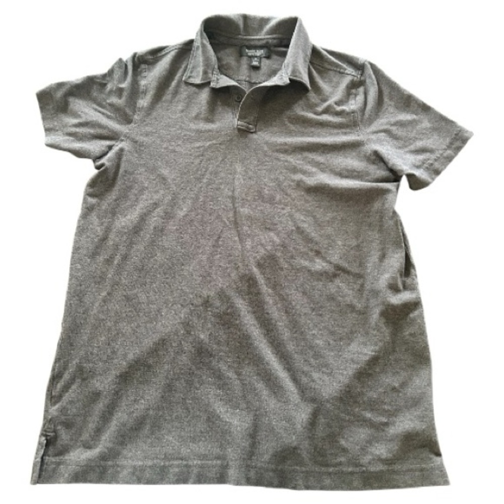 Nordstrom me’s shop charcoal gray 100% cotton polo short sleeve